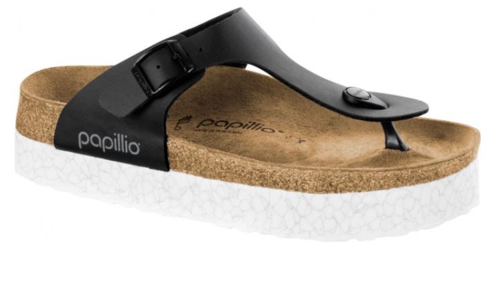 Birkenstock Papillio Gizeh Monochrome marble black Plateau Platform Thongs - Bartel-Shop