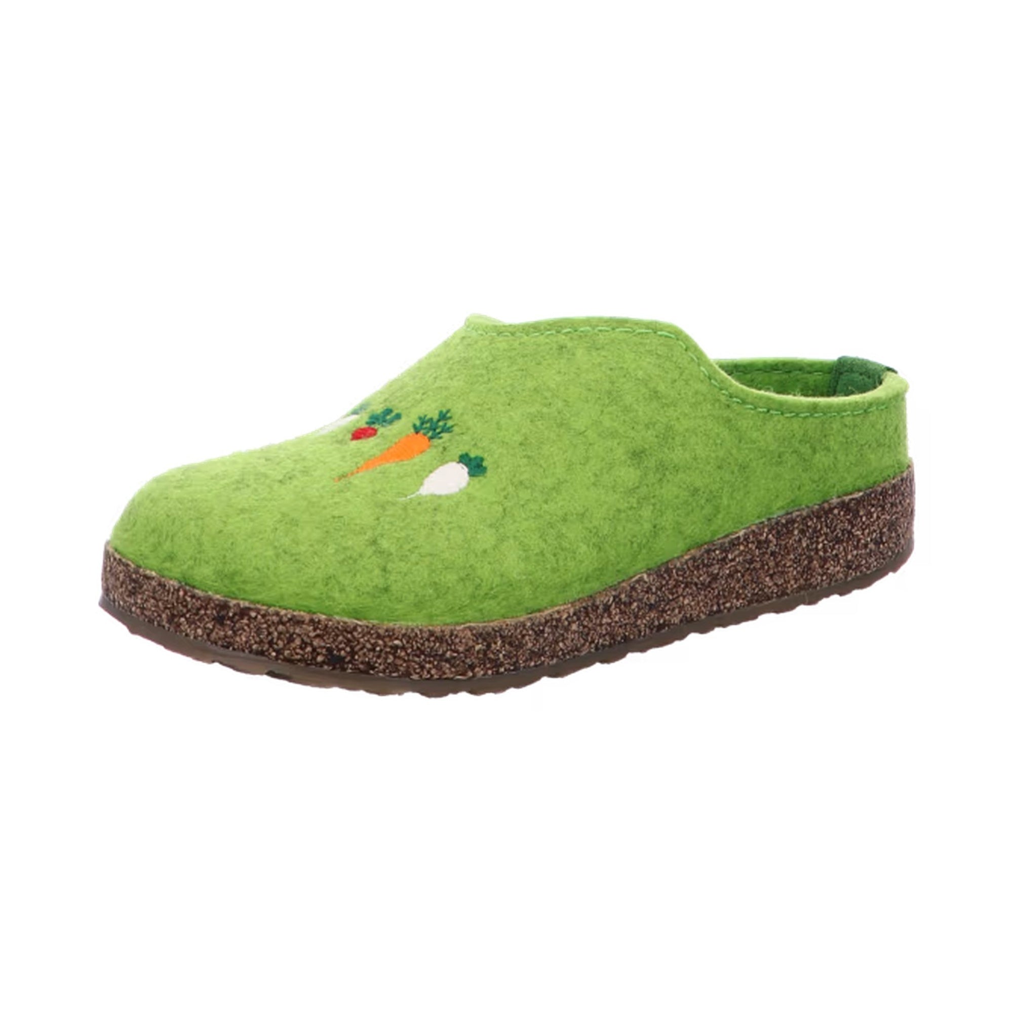 Haflinger Grizzly Rübli  Green   Wool Felt Clogs Mules Slippers Cozy Warm House Shoes