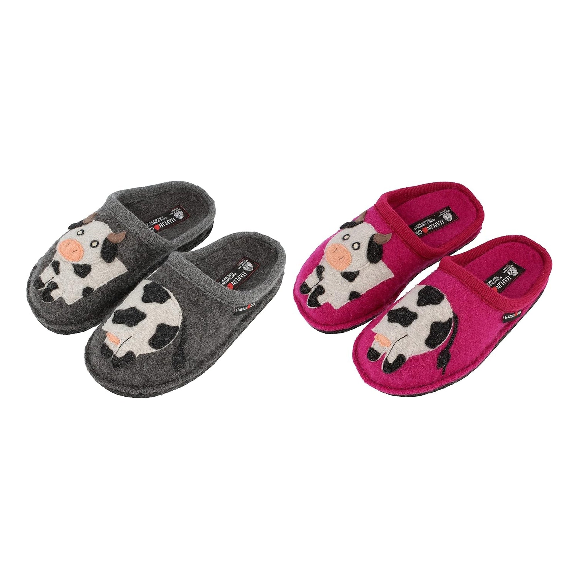 Haflinger Flair Molly Cow Animals Clogs Mules Slippers Wool Felt House Shoes Indoor Outdoor