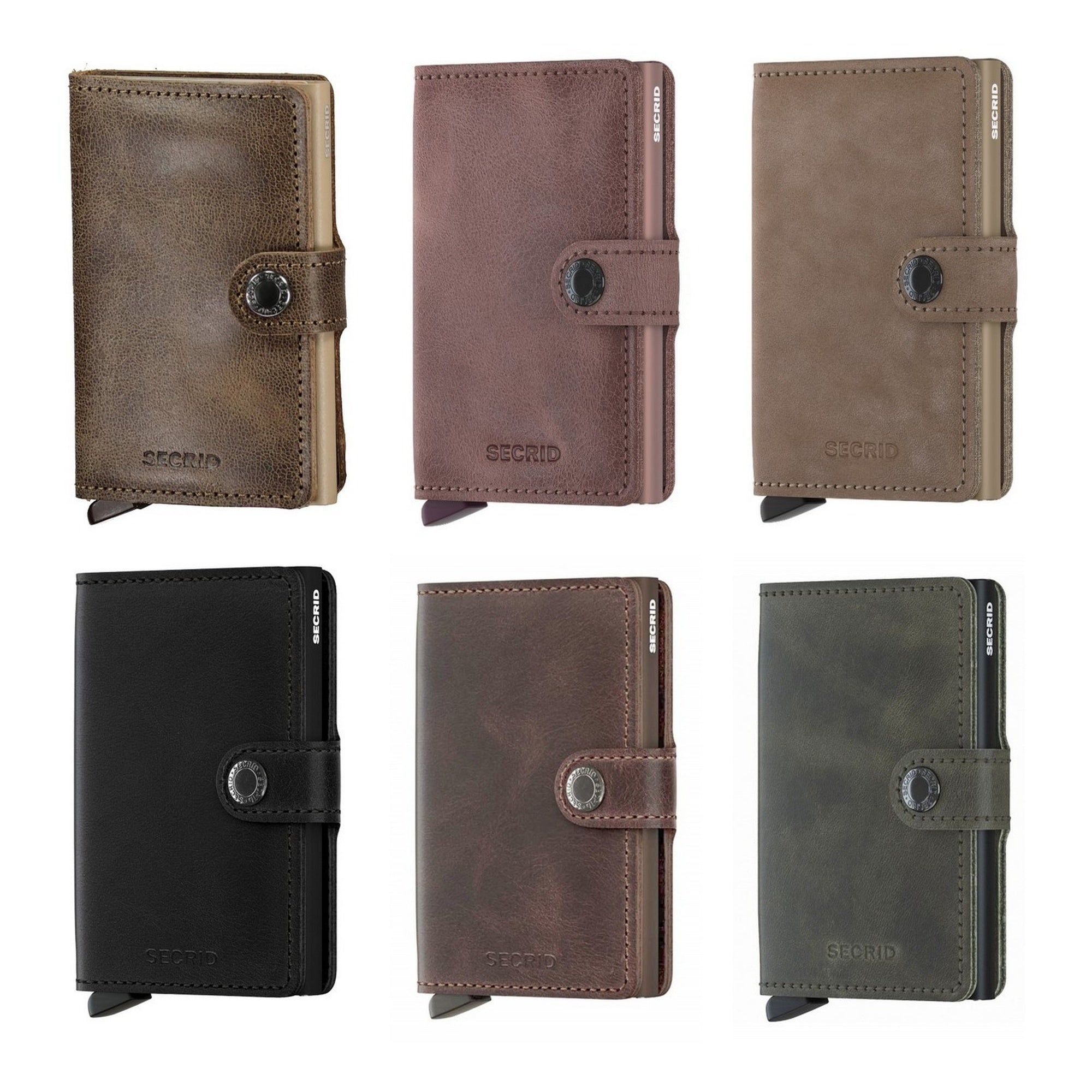 secrid Miniwallet Wallet RFID Protection  card  Vintage button leather Cardprotector