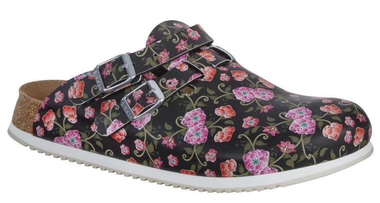 Birkenstock Kay SL Flower Blooming Paisley Clogs Mules Sandals Slides Grip WORK - Bartel-Shop