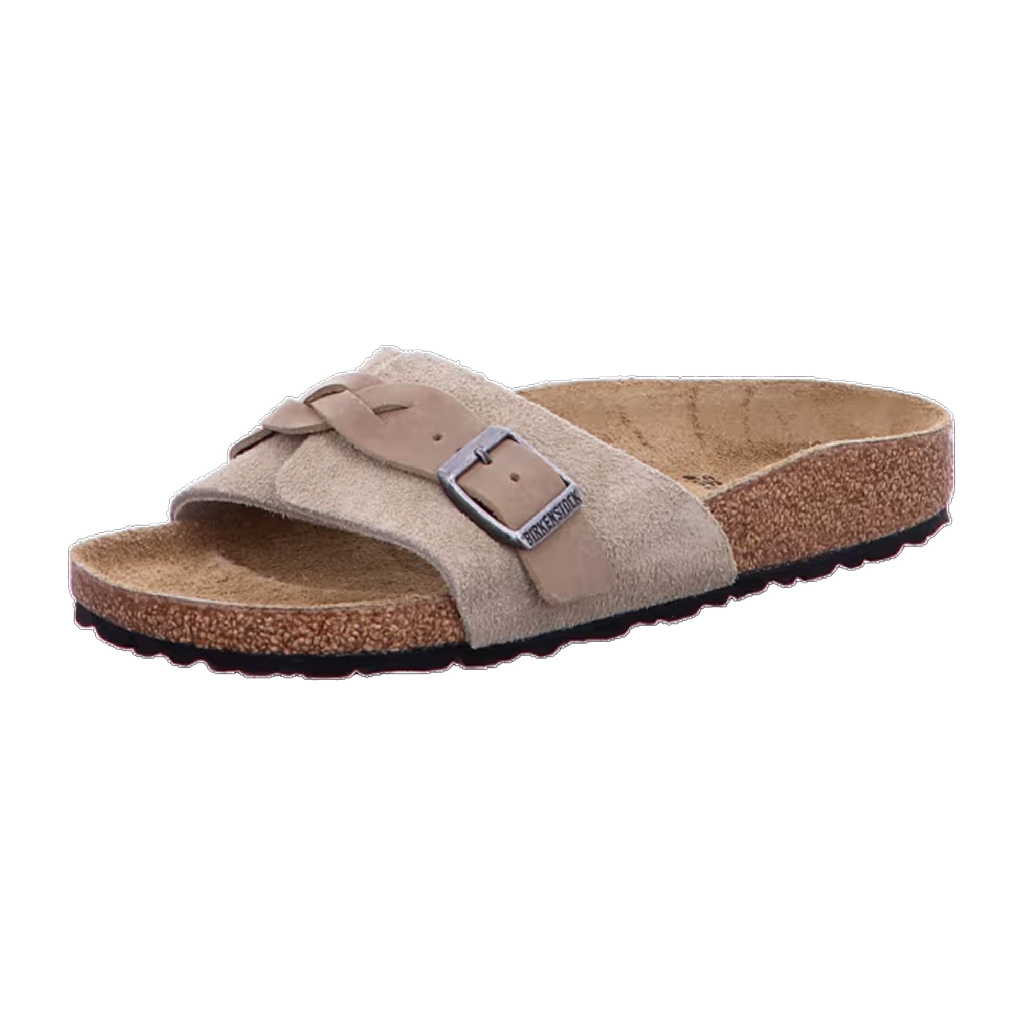 Birkenstock Oita Braided Suede Leather Slides Mules Sandals Mink Taupe New
