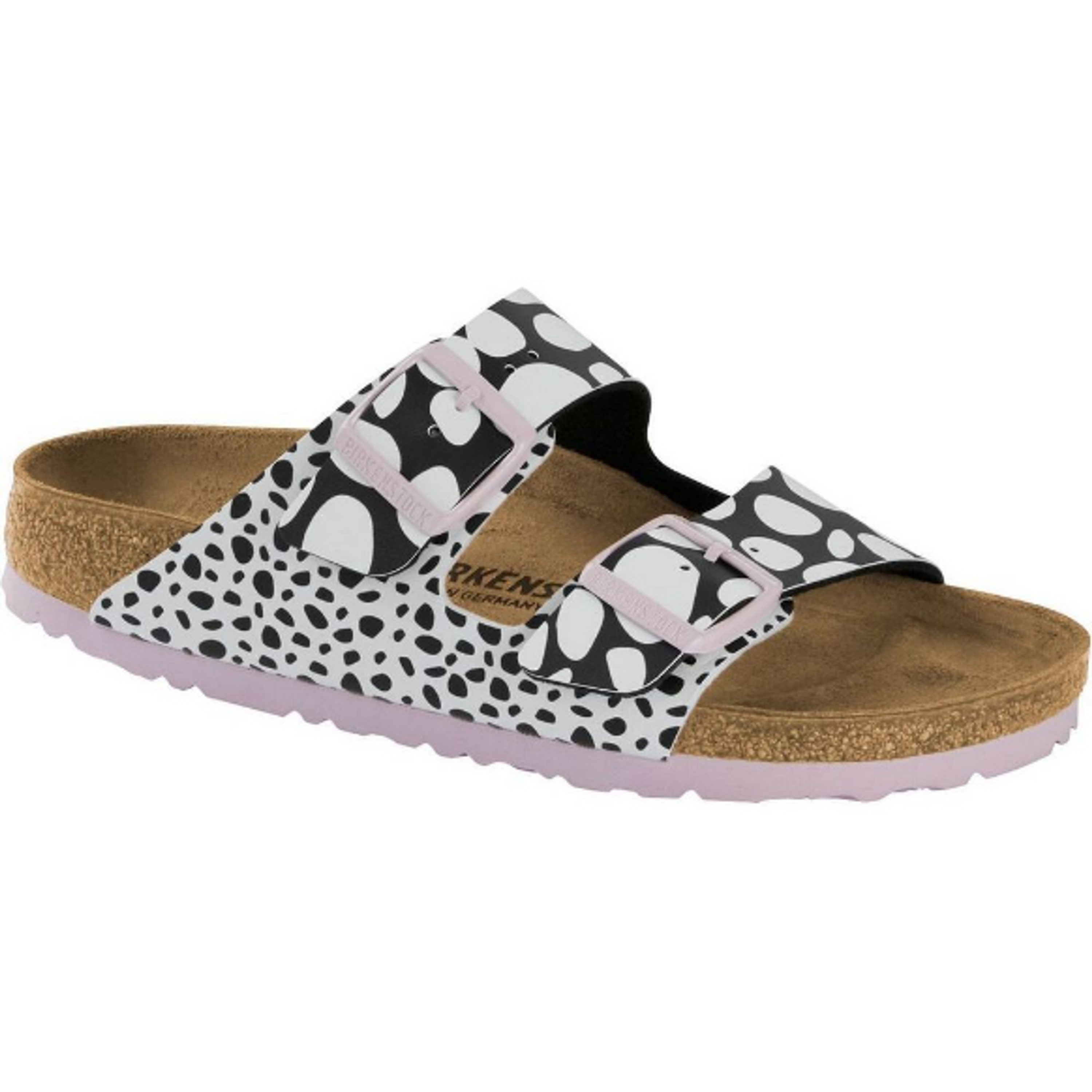 Birkenstock mule Arizona dots black-and-white Birko-Flor - Bartel-Shop