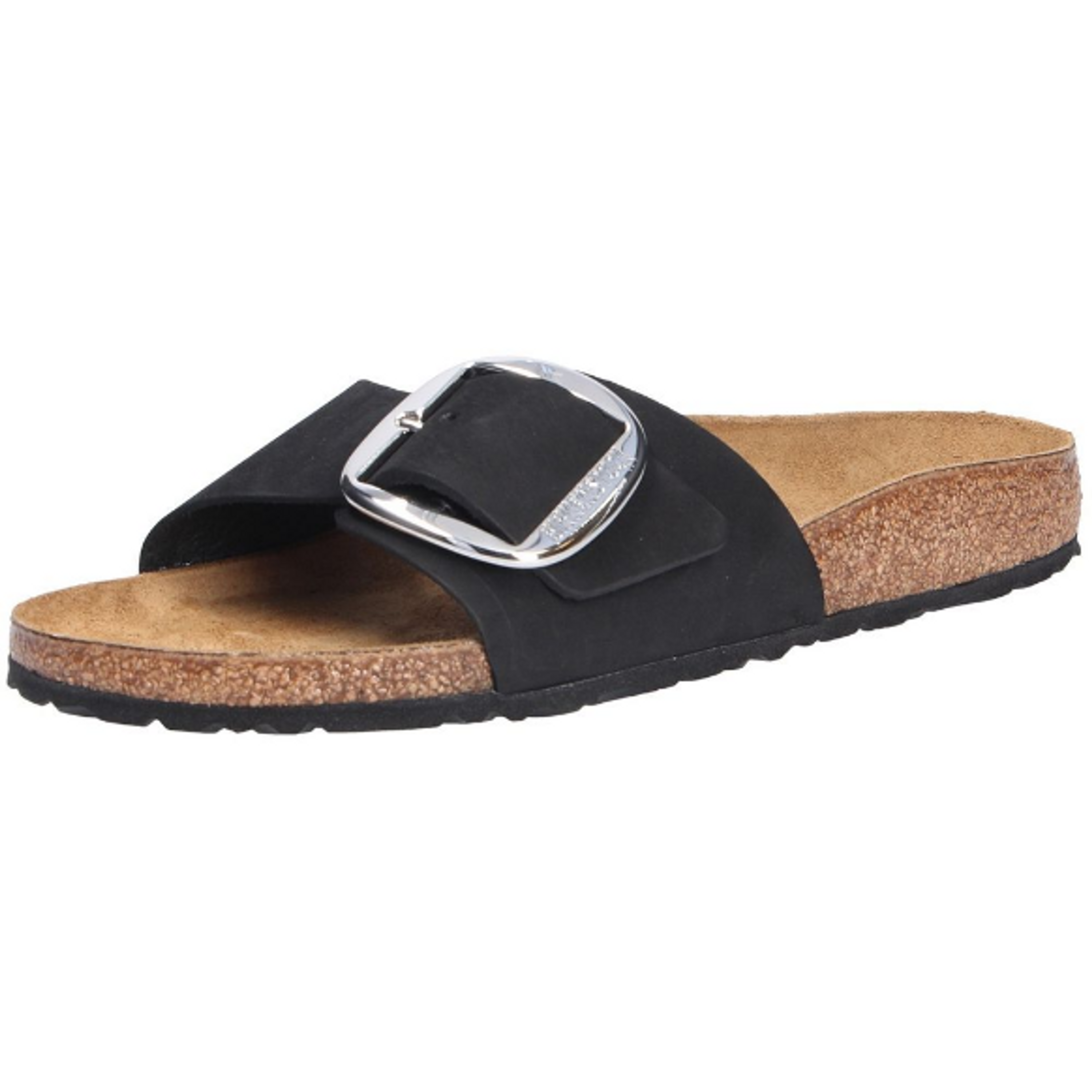 Birkenstock Madrid Big Buckle NU mule black Nubuck leather - Bartel-Shop