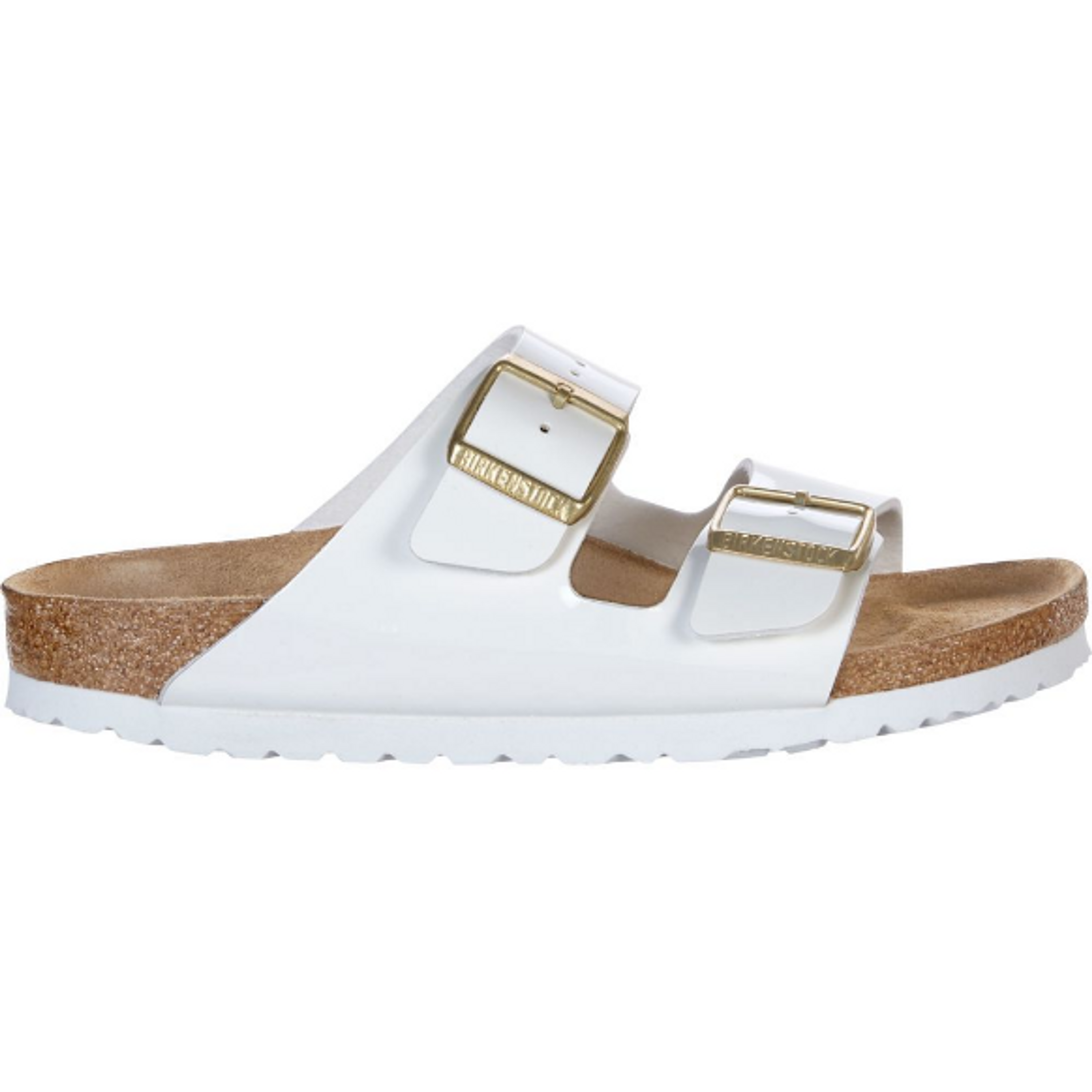 Birkenstock Pantolette Arizona Regular White Birko-Flor lacquer - Bartel-Shop