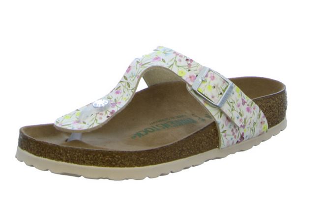 Birkenstock Gizeh Watercolor Flower VEGAN White Flip Flops Thongs Sandals - Bartel-Shop